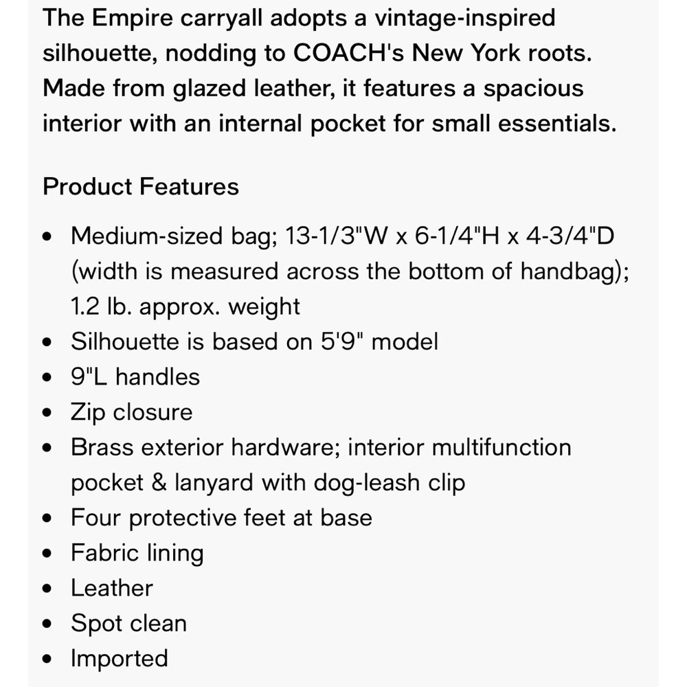 Coach Empire 34 in Merlot - Picture 11 of 12